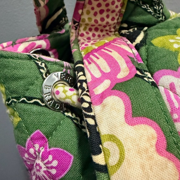 Vera Bradley Floral Green and Pink Quilted Women's back pack style bag - Picture 2 of 8